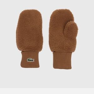 Lacoste Tan Fleece Mittens